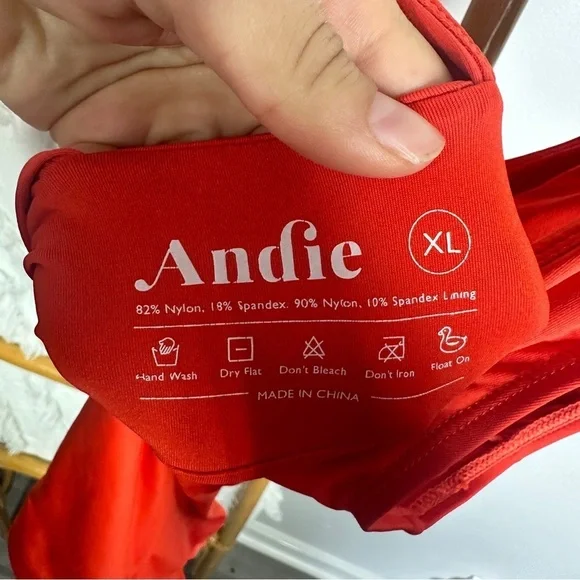 Andie The Mykonos One Piece Cherry Red Swimsuit sz XL